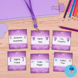 Printable Brag Tags Lanyards & Wristbands - Purple