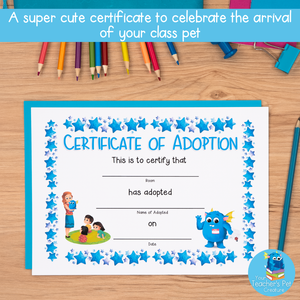 Adoption Certificate - Blue
