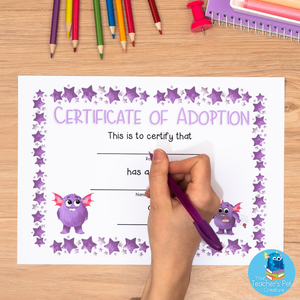 Adoption Certificate - Purple