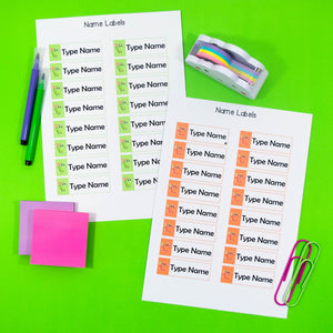 Name Labels - Orange and Green - Your Teacher's Pet Creature