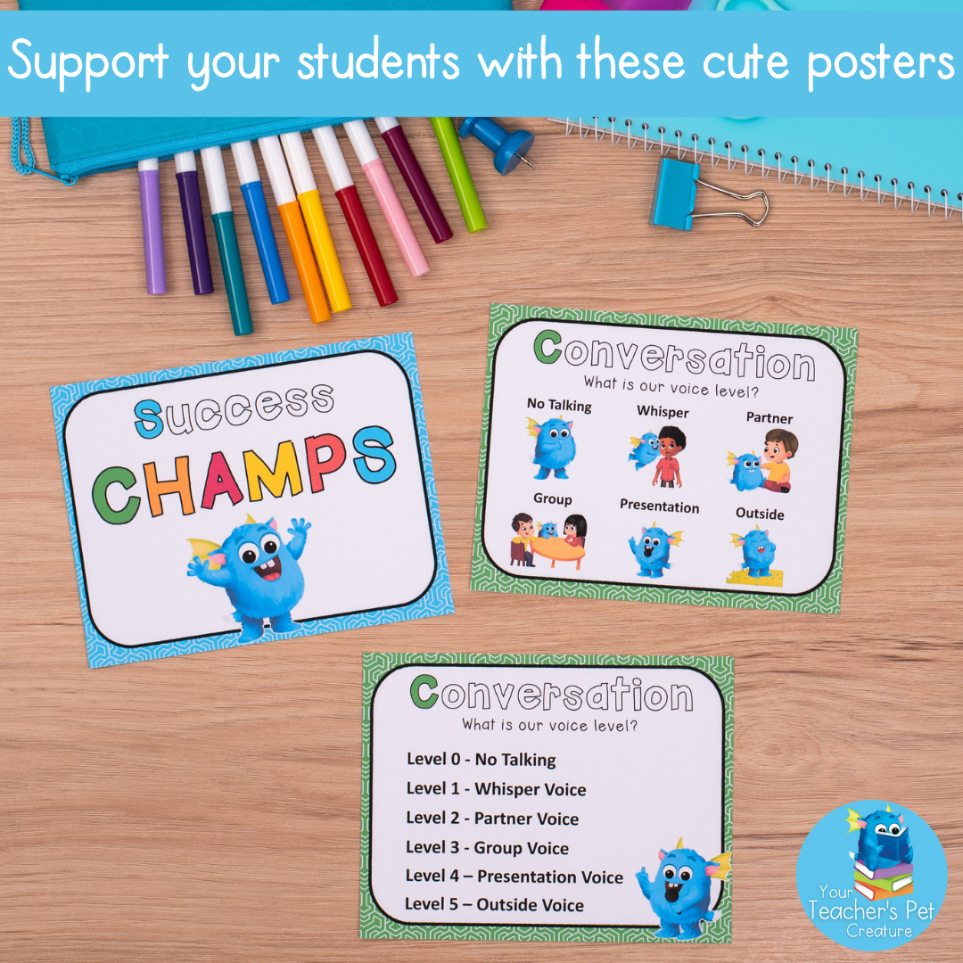CHAMPS Posters for the Classroom - Upper & Lower Primary - PDF & Editable Format