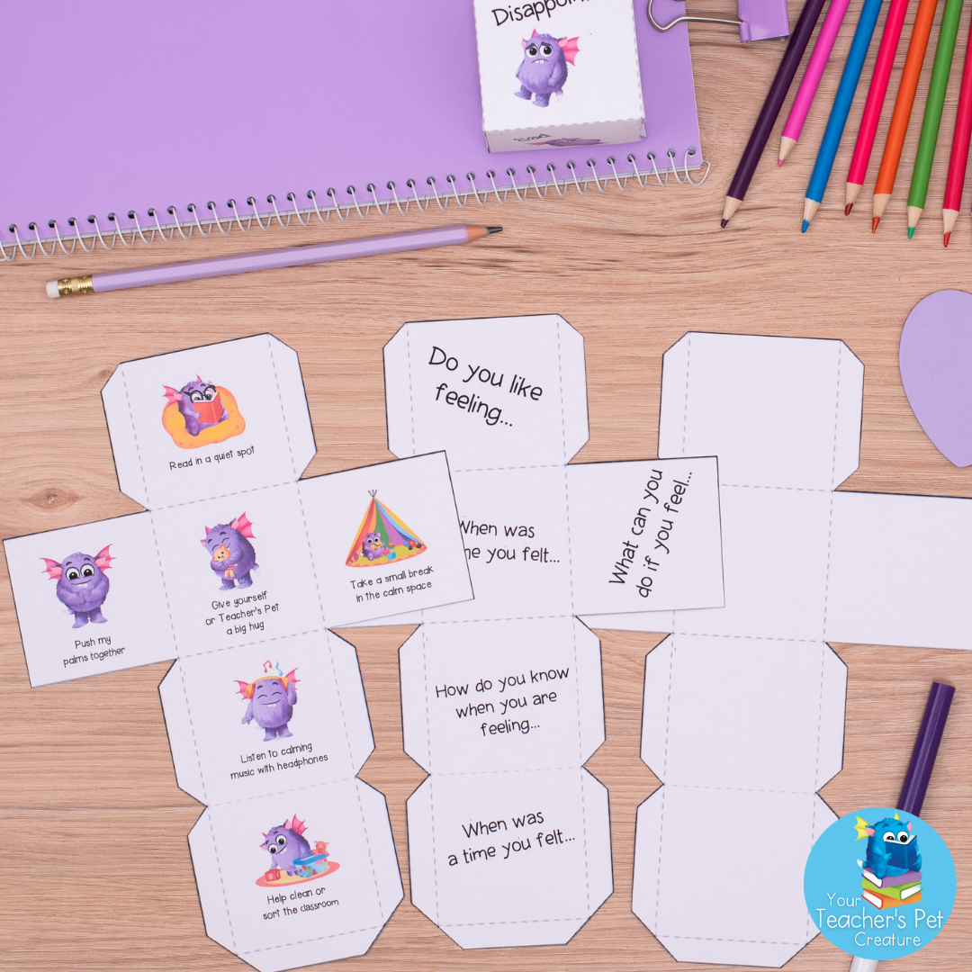 Feelings & Emotions - Dice & Spinners - Discussion Starters & Calming Strategies