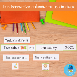 Interactive Wall Calendar - Green and Orange