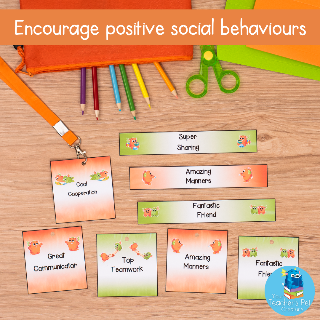 Printable Brag Tags Lanyards and Wristbands - Orange and Green
