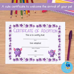 Adoption Certificate - Purple