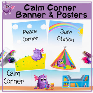 Calm Corner Banner & Sign Classroom Display Pack - Your Teacher's Pet Creature