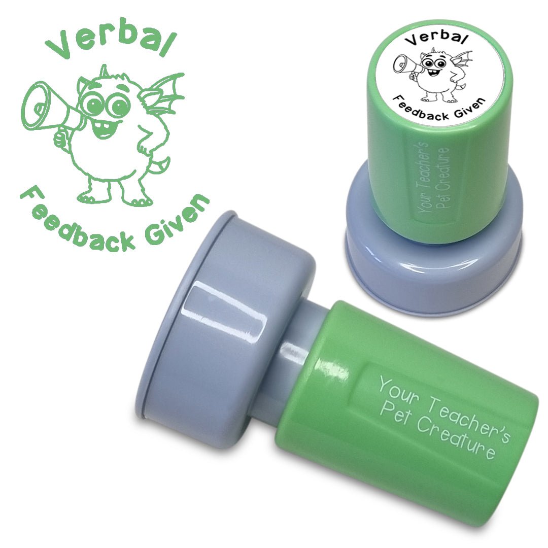 Verbal Feedback Given - Pre Inked Teacher Stamp - Your Teacher's Pet Creature